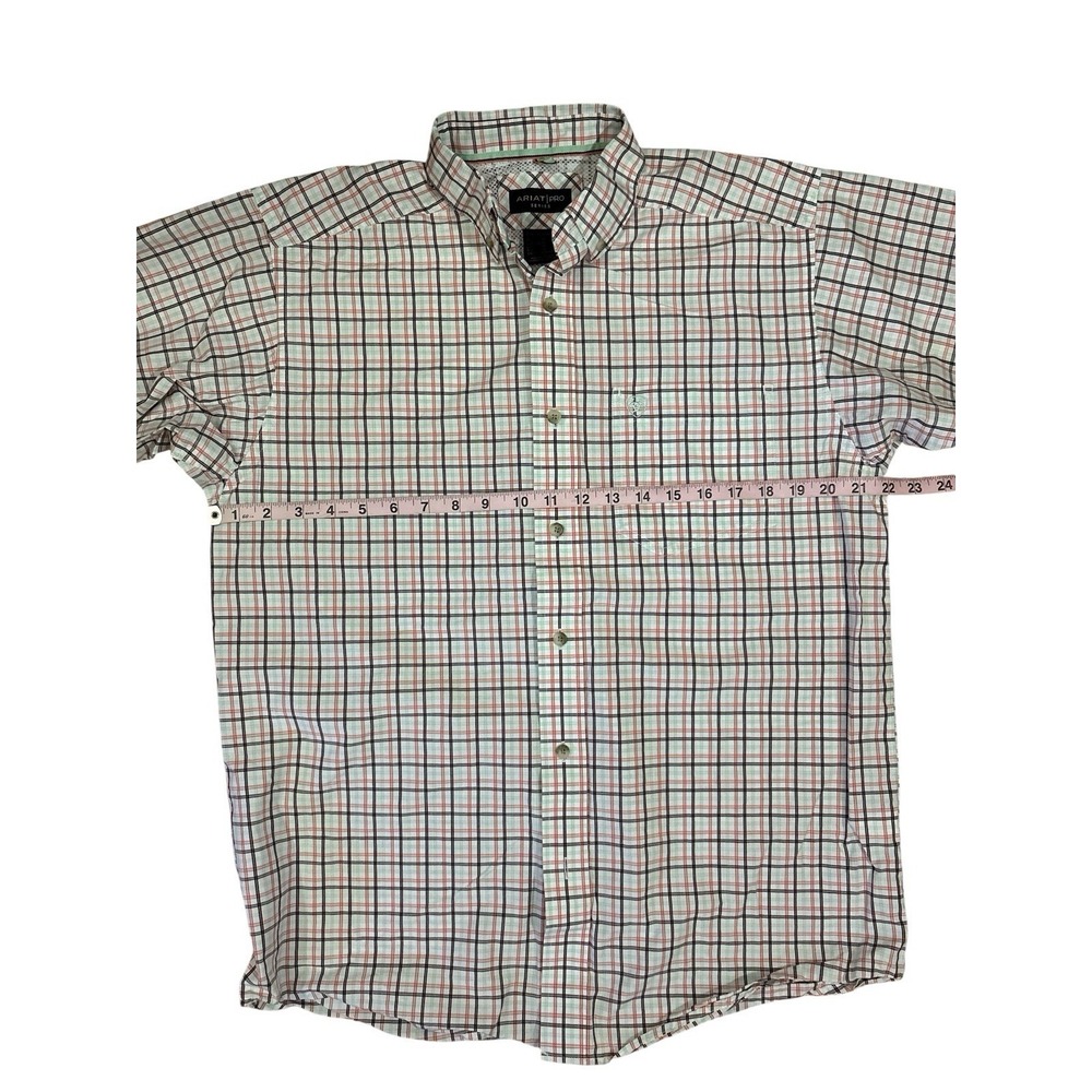 ARIAT PRO SERIES SHIRT MENS MEDIUM CHECK PATTERN COWBOY WESTERN - Picture 2 of 8